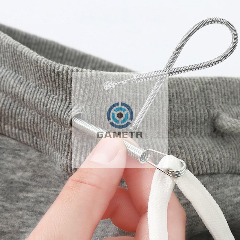 2/4pcs Bendable Spring Drawstring Threader Clip Pants Hoodies Elastic Band Lace Cord Flexible Drawstring Thread DIY