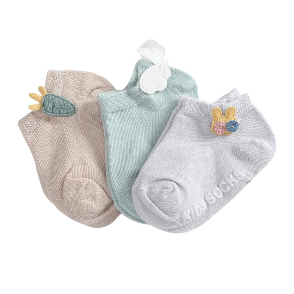 3 Pairs/lot Spring Baby Solid Color Cotton Socks Infant Floor Socks Children Girls Soft Anti-slip Boat Socks  0-5 Years