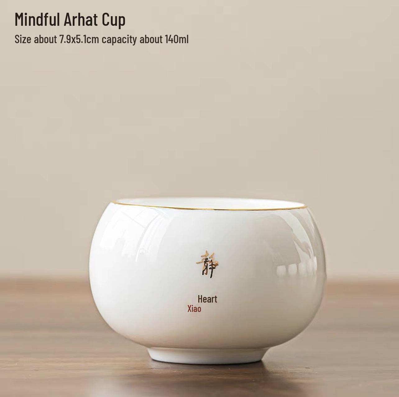 

Чашка для чая из белого фарфора «Жир баранины» - Элегантный и простой дизайн «Луохань» для повседневного использования.