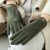 Women Warm Fingerless Flip Mittens Autumn and Winter Touch Screen Driving Gloves