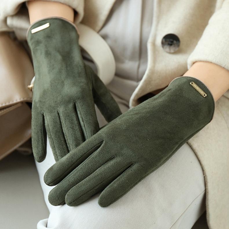 Women Warm Fingerless Flip Mittens Autumn and Winter Touch Screen Driving Gloves