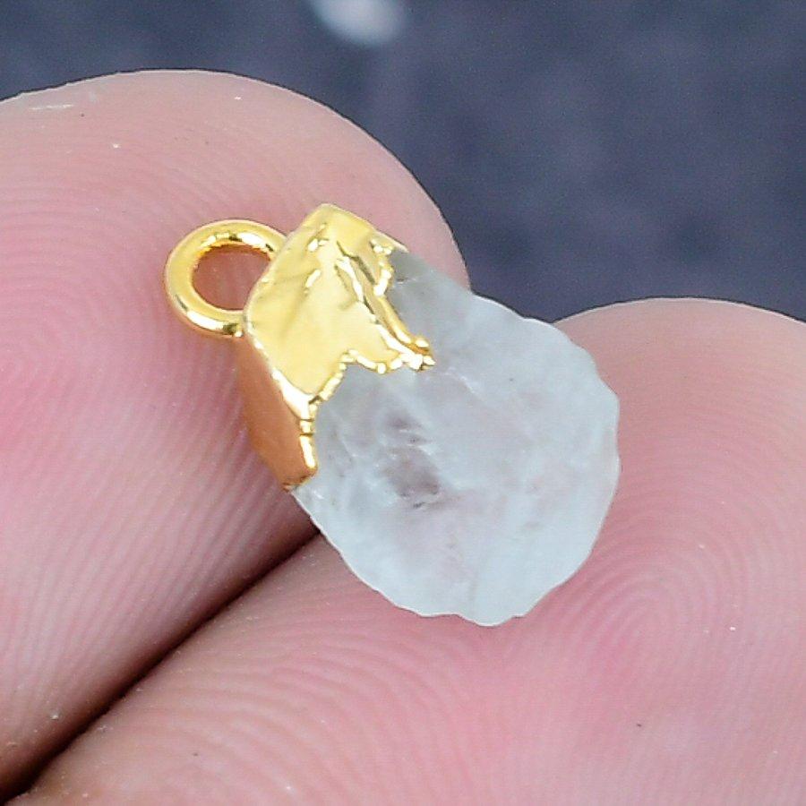 Crystal Rough Gemstone 925 Sterling Silver Jewelry Pendant 0.59"