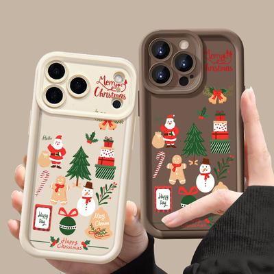 Cartoon Christmas Pattern Case For iPhone 17 Air 16e 16 15 14 Pro Max 13 17 Pro Max 17 Pro 17 Shockproof Soft TPU Silicone Phone Cover Funda