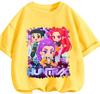 Playful Cartoon Kpop Demon Hunters Kids Tee Summer Casual Round Neck Design Daily School And Outdoor Wear Boys Girls Tops
