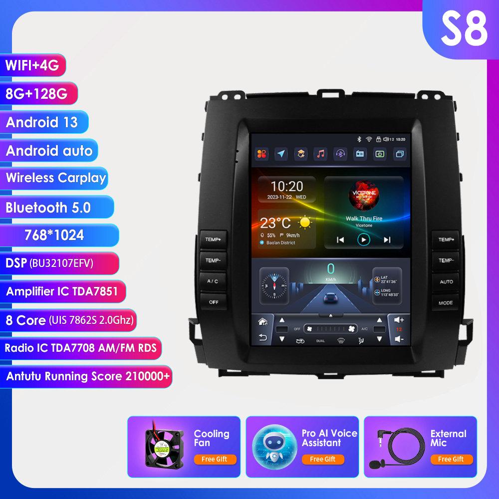 

Ossuret Android Автомагнитола для Toyota Land Cruiser Prado 120 2002-2009 Lexus GX470 Мультимедийный Плеер с Вертикальным Экраном Carplay Интеллектуальный Android Auto S8 8Core 8G 128G AI