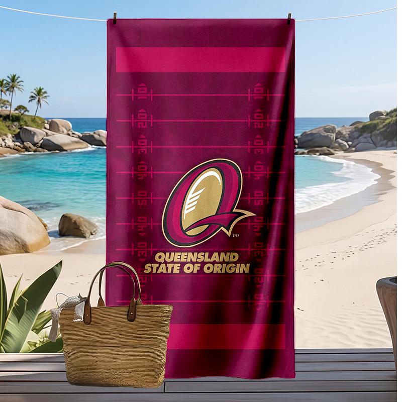Queensland Maroons Druck Strandtuch Weich Tragbar Schnell?Trockenes Handtuch für Pool Sommerurlaub Outdoor Sport