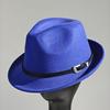 Felt Panama Fedora Hat Short Brim Trilby Flat Hat For Men Women Homburg Church Jazz Hat Adjustable
