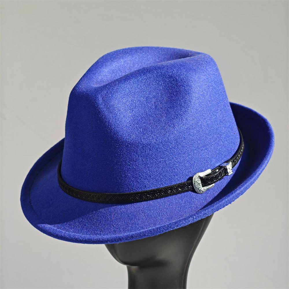 

Claret Felt Panama Fedora Hat Short Brim Trilby Flat Hat for Men Women Homburg Church Jazz Hat adjustable 56-58cm