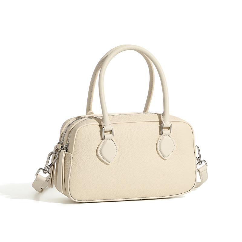 Genuine Leather High-end Hand-held Boston Bag Spring and Summer Crossbody Single-shoulder Pillow Bag Underarm Women's Bag