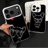 Französische Bulldogge Schwarz Design Weiche Handyhülle für iPhone 15 16 17 Pro Max 17Air 16E 14 Plus 13 12 Mini Stoßfeste Hülle Rückschale