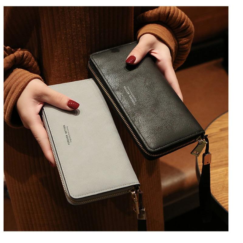 Damen Geldbörsen Vintage Handseil Reißverschluss Lange Geldbörse - Clutch Geldbörse Münzfach Kartenhalter