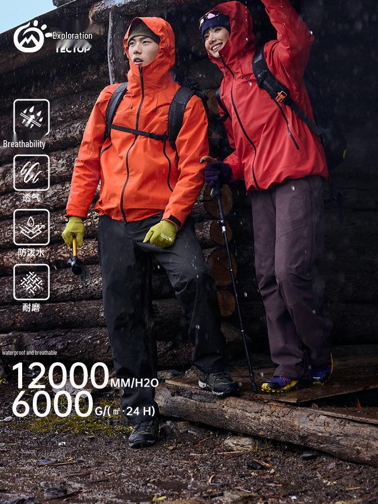 Women's 3-Layer Waterproof Windproof Hardshell Pants for Mountain Climbing In Torrential Rain, Autumn/Winter Collection.