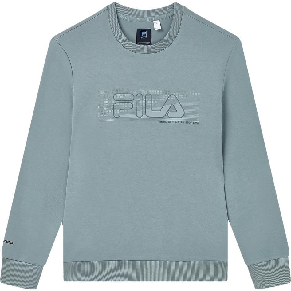 Fila 2023 Autumn New Simple Round Neck Business Casual Knit Sweater Men Sweater Sky-Green F11M332201F-TQ
