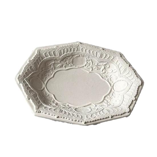 Embossed Jewelry Tray, Vintage Small Trinket Holder Dish for Rings, Necklaces, Bracelets, Keys, Decorative Dresser Storage Organizer Tray for Women,