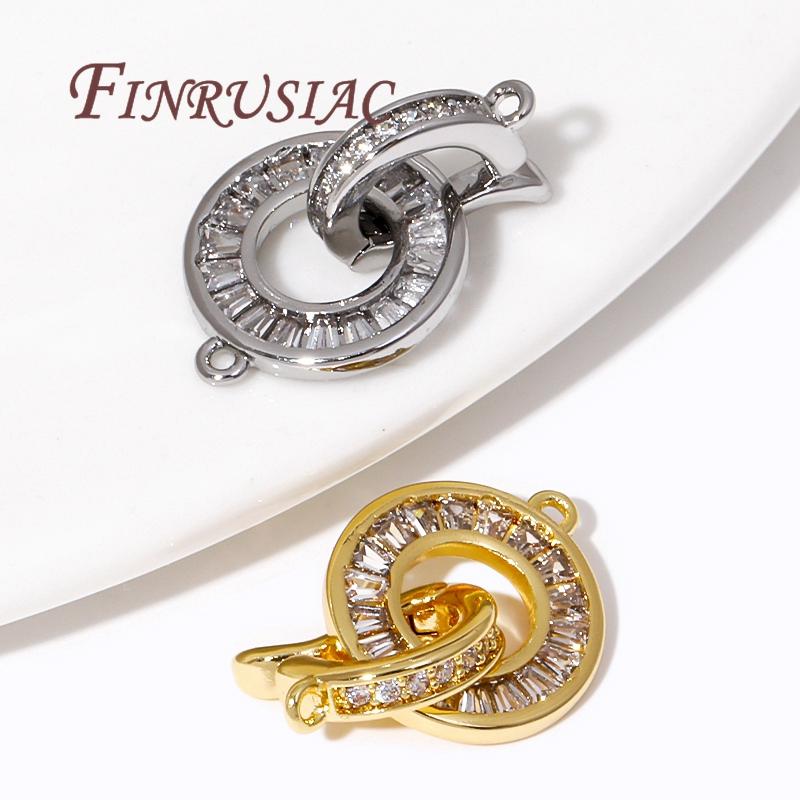 18K Echtgold Plated Runde Verbinder-Verschlüsse Für Armbänder,Verschluss Für Schmuckherstellung,Endkappen-Verschluss Verbindungs-Elemente