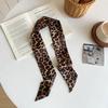 Leopard Print Slender Scarf Long Neck Scarf New Small Silk Scarf  Bag Decoration