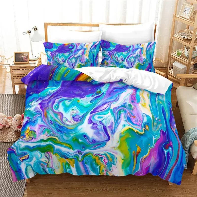 Marble Duvet Cover Set Queen Twin King Modern Abstract Bedding Set Geometric Pattern Comforter Cover For Kids Teens Girls Room