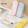 Color Pencil Case Large Capacity with Compartments, Macaron Plastic Stationery Storage Box Box, Portable Student Pen Bag for School Office Home