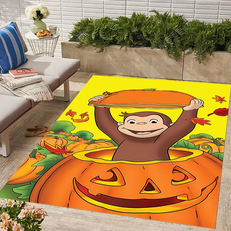 1pc Curious George (2) Design Area Rug - Non-Slip, Soft & Cozy Floor Mat for Living Room, Bedroom, Office - Indoor/Outdoor Decorative Carpet