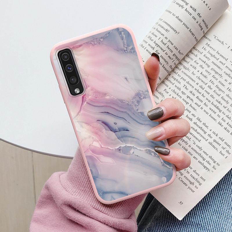 Case For Samsung Galaxy A50 A30S A50S A70 A51 A71 Cover Protective TPU Fundas Fashion Marble Stone Texture Coque Capa Silicone