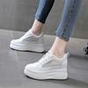 Fashion 10CM Genuine Leather Women Shoes White Platform Wedge Sneakers Women Summer Shoes Zapatos De Mujer Zapatos