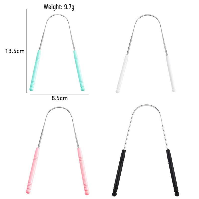 

U-образный скребок для языка из нержавеющей стали - Щетка для чистки полости рта и очиститель налета на языке