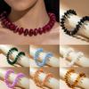 Tillbehör, färgglad akryl platt pärla pärlplatta halsband, dopamin godisfärg överdriven halsband halsband halsband