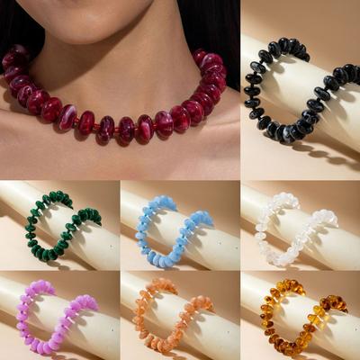 Accessories, Colorful Acrylic Flat Bead Beaded Necklace, Dopamine Candy Color Exaggerated Necklace Necklace Necklace