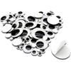 100pcs Black Wiggle Googly Eyes 6mm To 35mm Self Adhesive White Eyes Sticker Mix