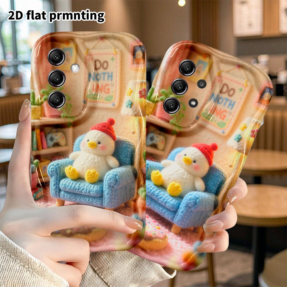 Phone Case: 2D Flat, Fits Samsung Galaxy A34 A35 M05 M06 S20 S22 S21 FE Plus 5G Protective Case, Casual Little Duck, Perfect Christmas and Halloween H