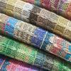 1yard Color Woven Stripes PP Raffia Woven Fabric Breathable PP Straw Fabric for Handbags, Bags, Shoes and Hats Craft Fabric