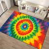 Tie Dye Rainbow Mandala Carpet - Colorful Living Room Area Rug Suitable for use as an anti-slip for living room bedroom sofas