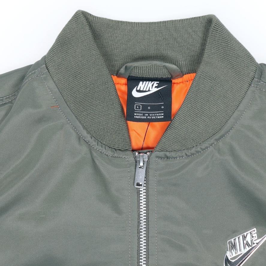 Nike Giubbotto bomber casual sportivo caldo con maniche lunghe in cotone da uomo, verde CZ1671-380