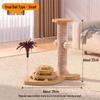 Durable Solid Wood Sisal Cat Scratching Post & Toy - Self-Entertainment and Boredom Relief for Cats