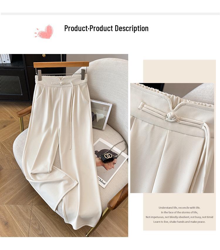 Plus Size Women's High-Waisted Loose Straight-Leg Pants for Spring and Summer
