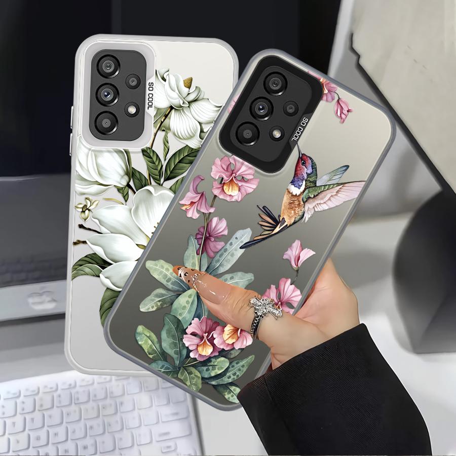 Phone Cover Case for Samsung Galaxy A35 A31 A24 A25 A26 A21s A23 A34 A17 A20s A13 A14 A12 A15 A16 Flowers Silicone