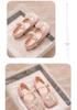 2026 Spring/Autumn Girls' Princess Leather Shoes - Shiny Crystal Rhinestone Baby Flats