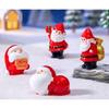 Set of 4 Cartoon Santa Ornaments Resin Miniature Sculpture Christmas Gift For Home Office and Garden Landscape Decors