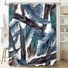 Watercolor Blue Feather Shower Curtain Soft Fabric, Anti-Mildew Machine Washable Decorative Bath Rug Mat Decoration for Bathroom