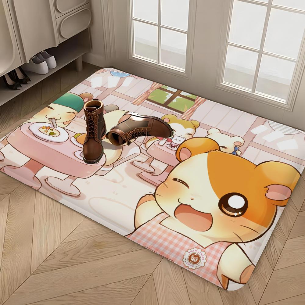 Animacinis mielas Hamtaro grindų kilimėlis Stačiakampis Neslystantis Namų Minkštas Kilimėlis Prieangio Vidaus Lauko Kilimėlis Sveikinimo Durų Kilimėlis