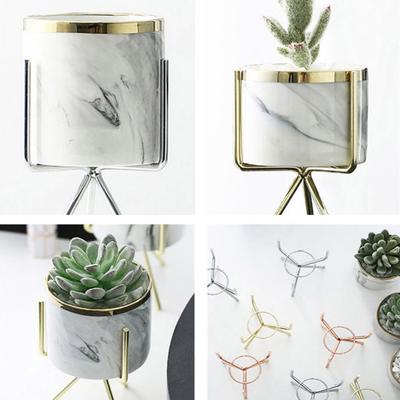 Ev Bahçe Metal Braket Seramik Saksı Tutucu Sanat Bitki Konteyner Ekici