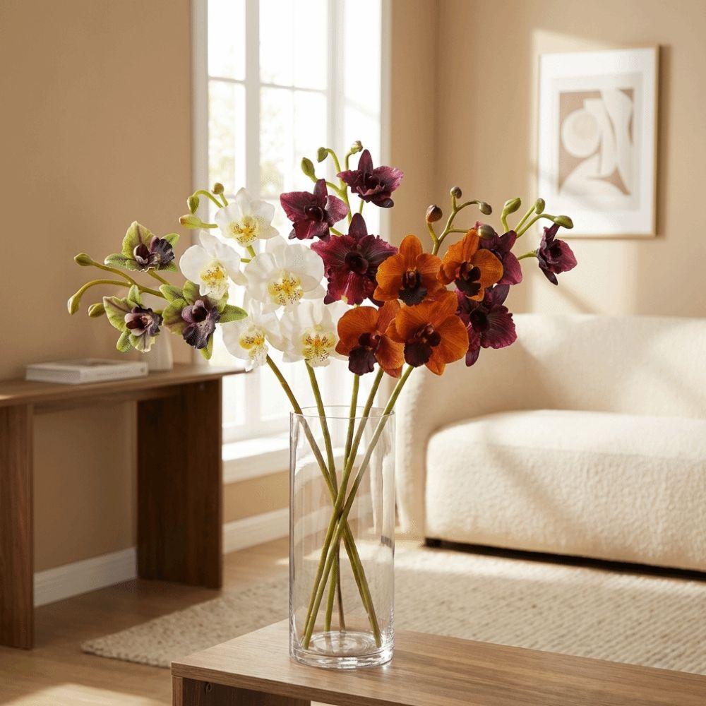 Realistická lodyha Cattleya Orchidej Realistický dotek Cymbidium Kytice Umělé květy Orchidejí Svatba