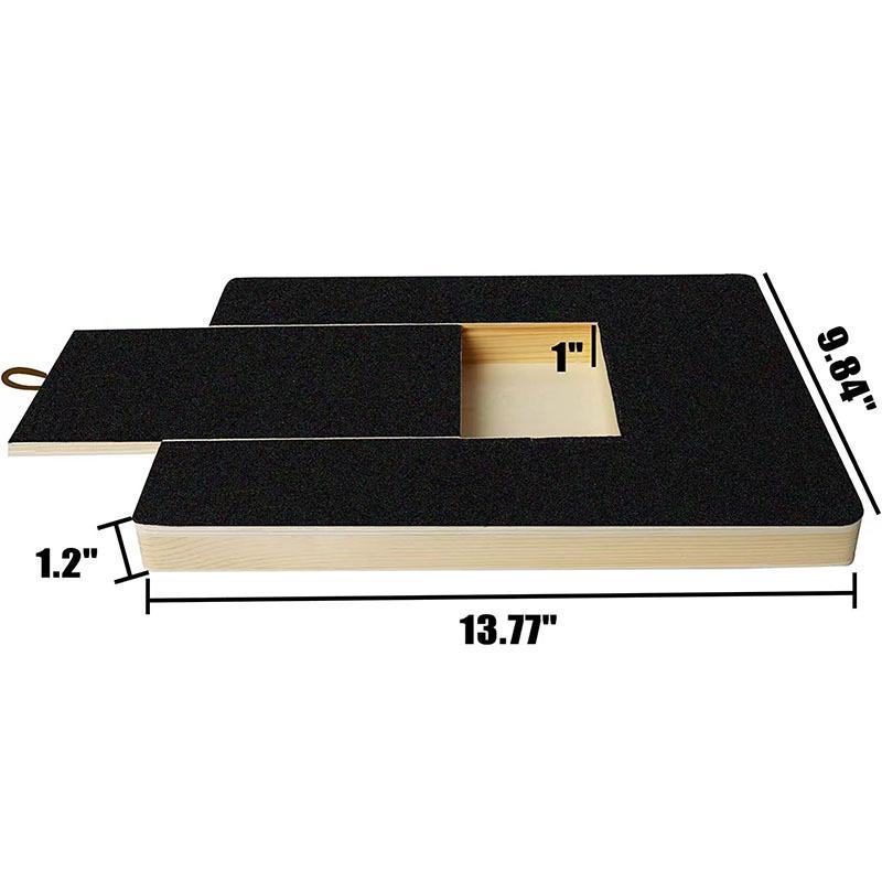 

Wooden Dog Nail Scratch Board Trim Pad Pull Out Pet Scratching Toy with Built in Treat Box Sandpaper Scratcher for Dogs чёрный