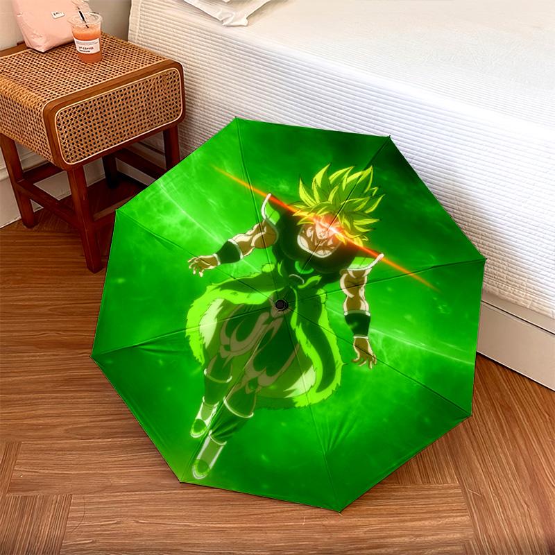 Dragon Ball Figures pattern, automatic folding umbrella, portable and foldable design, 8 ribs, a Christmas or birthday gift.