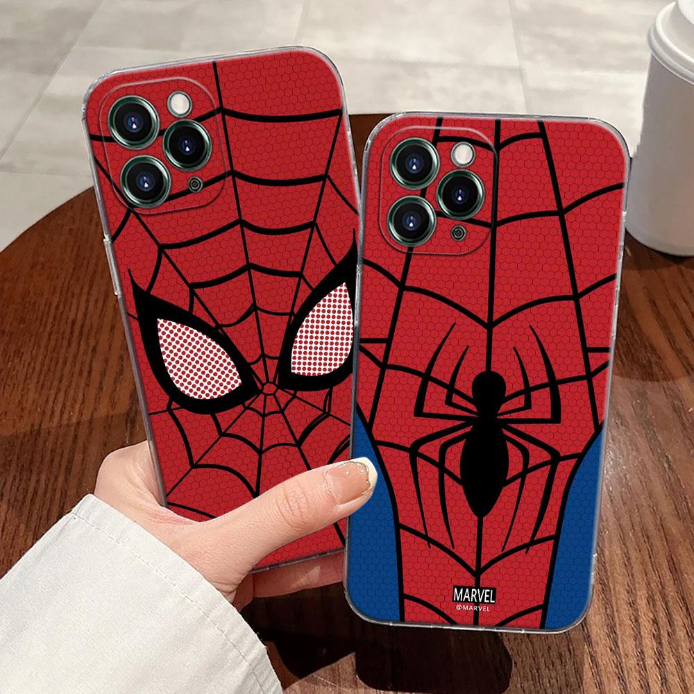 Marvel Spiderman Transparent Phone Case For iPhone 17 Pro Max 17E 11 12 13 14 15 16 Pro Max 15 Plus 17 Air 16E 7 XS Soft Cover