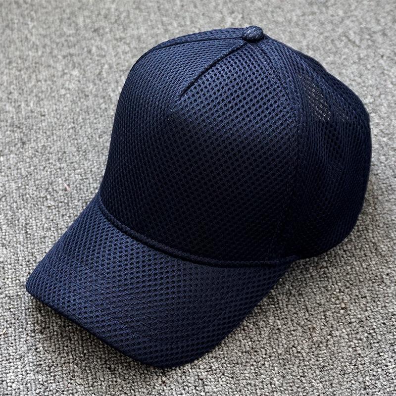 Frühling Sommer Große Größe 63cm Voll-Netz Baseballkappe Unisex Outdoor Verstellbare Sportkappe Mode Snapback Sonnenschutzkappe 59-63CM black