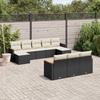 Vidaxl 10-Cz. Set da Giardino, Cuscini Rattan Nero Pe
