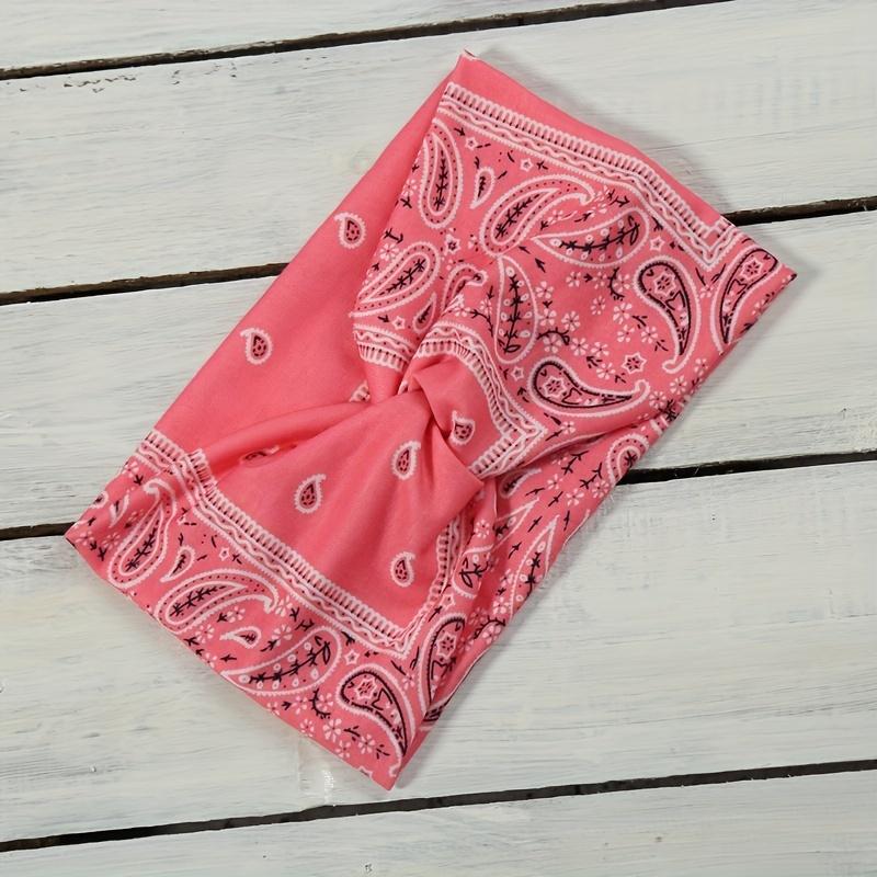 European and American Printed Sports Headband Elastic Knot Cross Headband Yoga Headscarf Paisley Headwear Hairband Hair Accessory