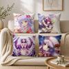 Angel Beats Anime Girl Cute Yui Kanade Pillow Case for Sofa Living Room Home Office Decor Protective Cover