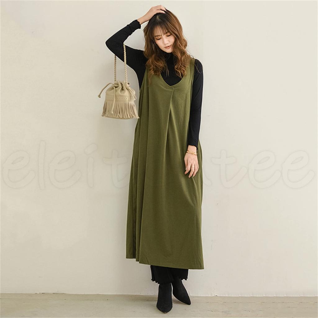 LHT Long Jumper Skirt with Sizes Perfect for and and Casual [eleitchtee] Women's Dress/Overalls Pockets, L-XL, Spring, Summer, Fall, Flattering, Soft,